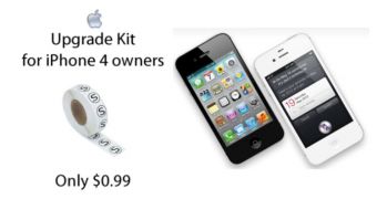 iPhone 4 upgrade kit joke / Apple iPhone 4S promo image (collage)