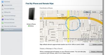 Find My iPhone example - locating your device on a map