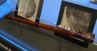 A replica of Galileo's first telescopes, on display in a museum