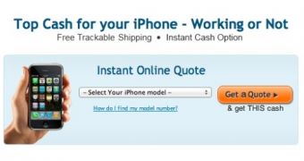 Cash for iPhones web site ad