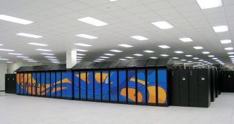 This is the Kraken Cray XT5 supercomputer, located in the Oak Ridge National Laboratory, Oak Ridge, Tennessee, USA
