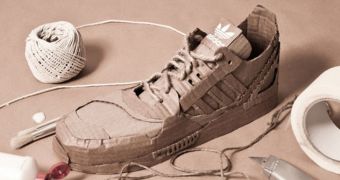 Artist recreates Adidas sneakers using 100% recycled cardboard as his raw material