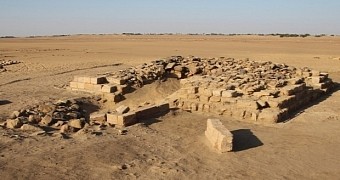 The remains of one of the 16 pyramids