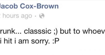 Jacob Cox-Brown's Facebook post