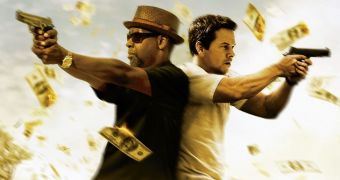 Make it rain: Denzel Washington and Mark Wahlberg are undercover cops working as bank robbers