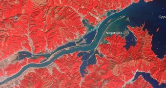 ASTER image showing the extent of floods that affected the kitakami River, following the March 11, 2011 tsunami that struck Japan