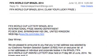 2014 World Cup spam sample from Cloudmark