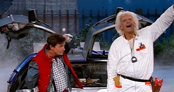 Marty McFly and Doc Brown crash Jimmy Kimmel's show on Back to the Future Day