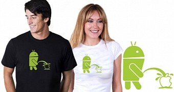 Android T-shirts dissing Apple