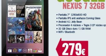 32GB Nexus 7 Coming Soon to Spain for 280 EUR (360 USD)