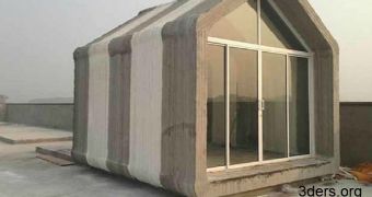 3D printed house made of cement reinforced with glass fiber