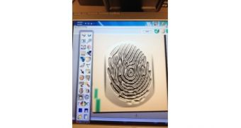 The fingerprint being 3D modeled