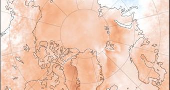 Arctic temperatures from satellite data, between 1981 and 2007