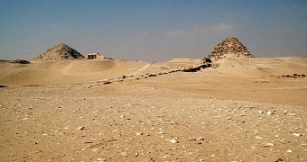 A general view of the ancient Egyptian necropolis at Abu Sir