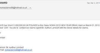 419 Scam Alert: Nokia 2013 New Year Draw