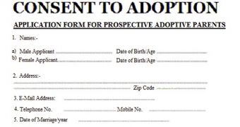 Adoption form sent by the scammers