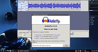 Audacity running in 4MLinux 23.1
