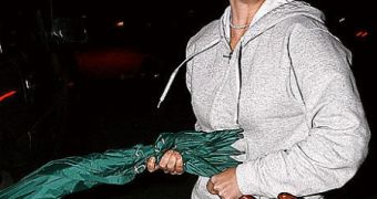 Britney Spears during the infamous umbrella attack, when she lashed out against a paparazzo
