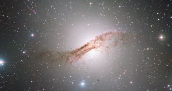 This is the latest image the WFI instrument snapped of the impressive elliptical galaxy, Centaurus A