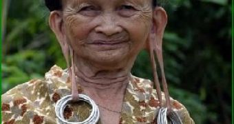 Dayak woman with earrings