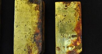 Gold bars recovered from the remains of the SS Central America