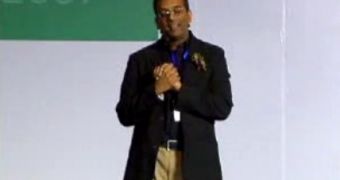 Google employee speaking at the Developer Day