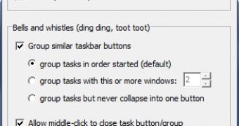 Taskbar Shuffle's set of options