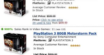 The capture below reflects the 80GB PS3's current status in demand