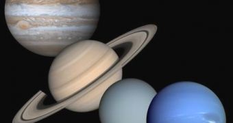 Image of the four gas giants in our solar system