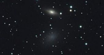 NGC 5011B (top) and NGC 5011C (bottom blue galaxy)