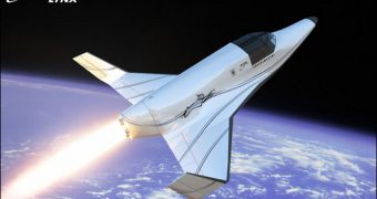 This is the Lynx suborbital spacecraft, proposed by a company called XCOR
