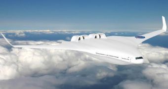 The Hybrid Wing Body H-Series future aircraft design concept comes from the research team led by the Massachusetts Institute of Technology