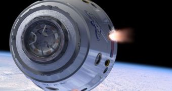 This is an artist's rendition of the Dragon capsule in LEO