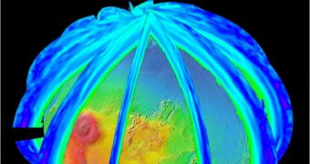 The Mars Climate Sounder instrument on NASA's Mars Reconnaissance Orbiter maps the vertical distribution of temperatures, dust, water vapor and ice clouds in the Martian atmosphere as the orbiter flies a near-polar orbit