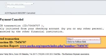 Malicious email screenshot