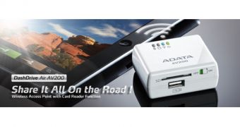 ADATA DashDrive Air AV200 Autonomous Wireless AP/Router with SD Card reader and USB port