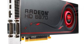 AMD Radeon HD 6870, one of the cheapest 6000-series AMD graphics cards available in retail
