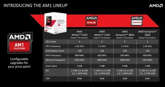 AMD Athlon and Sempron AM1 Kabini APUs released