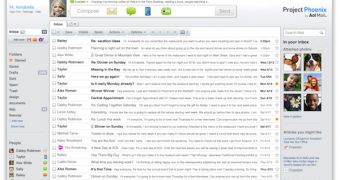 The compact view in the new AOL Mail