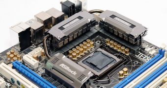 ASRock Extreme6 LGA 1155 Sandy Bridge motherboard CPU area