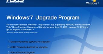 ASUS participates in Windows 7 upgrade program