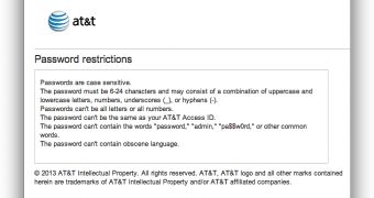 The AT&T password recovery instructions