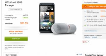 HTC One 32GB deal at AT&T
