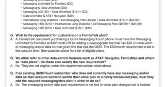 AT&T's new plan requirements for Quick Messaging phones