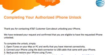 AT&T authorized unlock procedure