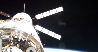 ESA'a ATV-3 capsule undocked from the ISS on September 28, 2012 (click for full image)