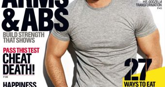 Aaron Taylor-Johnson bulked up for “Godzilla,” shows off his guns on Men’s Health cover