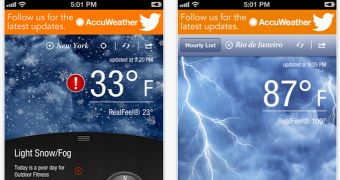 AccuWeather interface