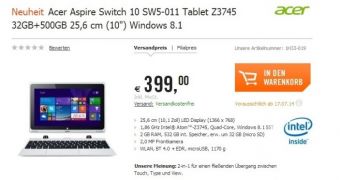 Acer Aspire Switch 10 with 500HDD coming soon