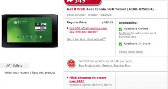 Acer Iconia A100 1GB in Canada